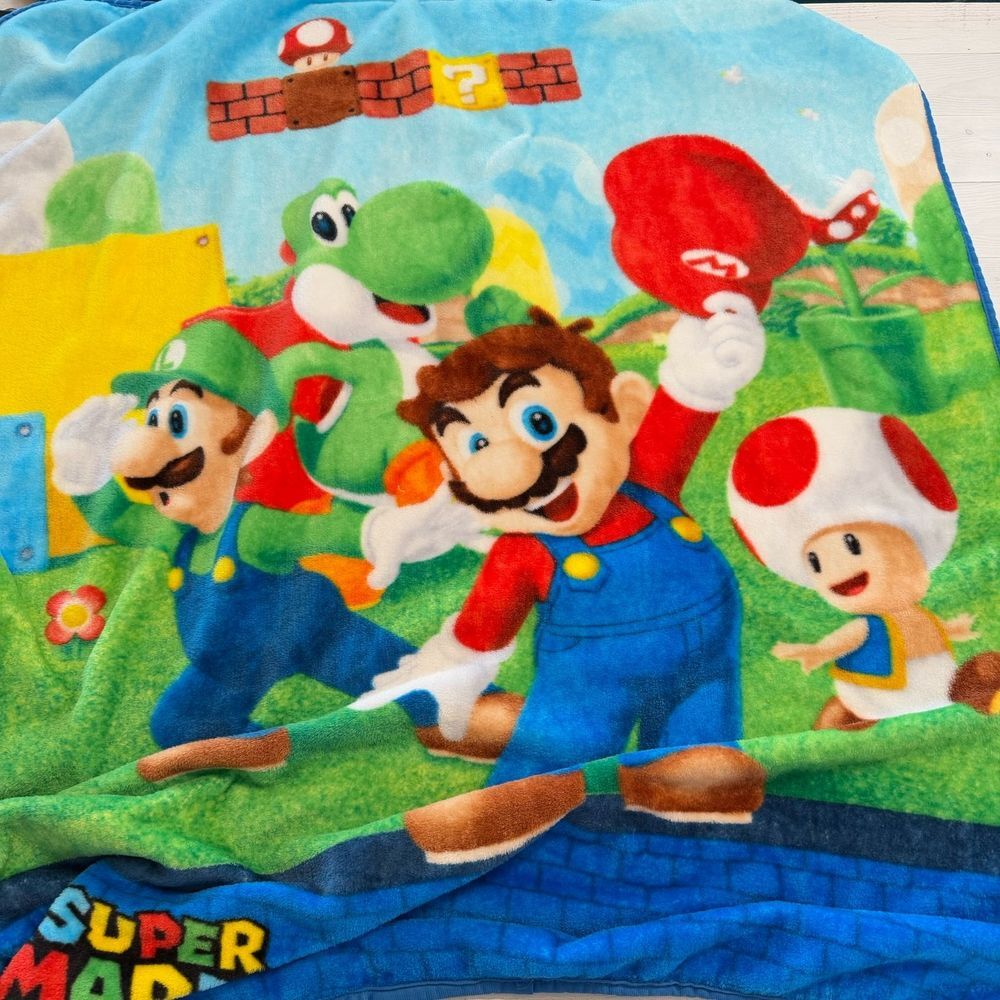 Super Mario brothers kids plush fleece‎ blanket